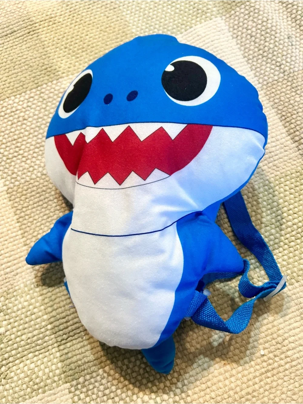 Brand New. Pinkfong Blue Shark “Daddy” Shark Plush Backpack - Cute Kids Bag